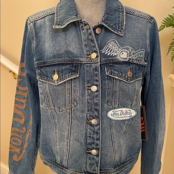 Von Dutch Blue Jean Jacket. Size M.